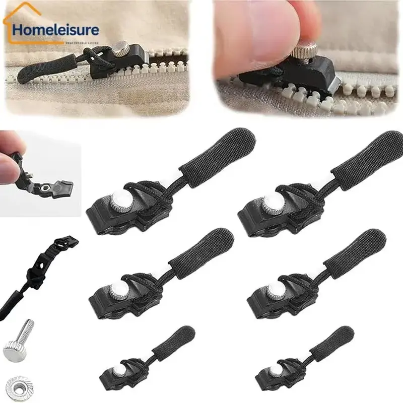 6/12/18PCS Universal Zipper Repair Tool 6 Pack Durable Replacement Zipper Heads For Easy Quick Fixes 2 Large 2 Medium 2 Small Sizes Universal Fit For Jackets Backpacks Luggage And More Home Outdoor Repair Access