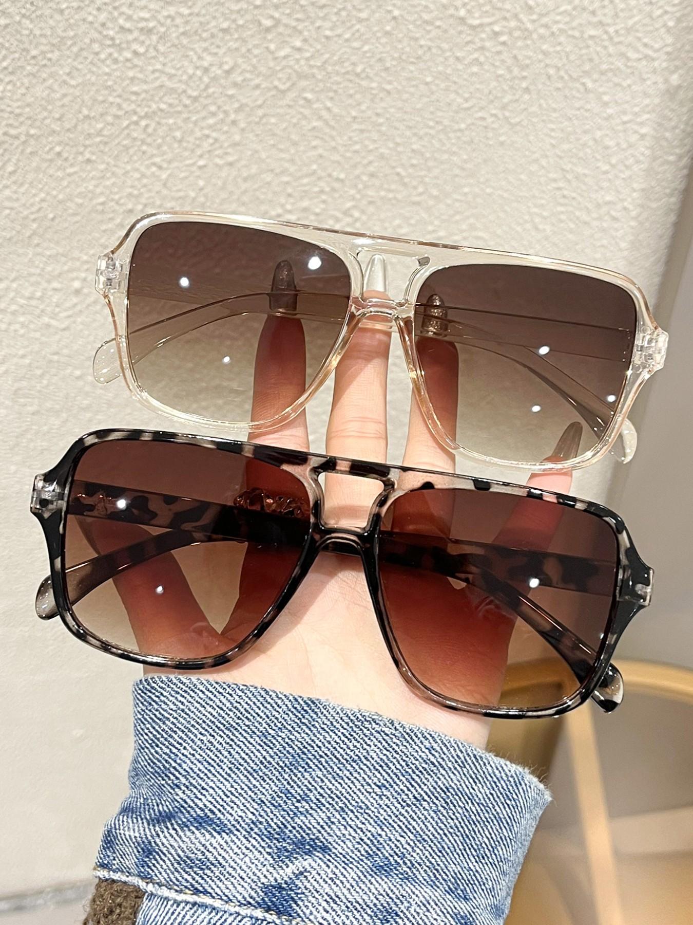 Elegant Square Sunglasses for Women, Perfect for Driving, Parties, Gatherings, Fishing, Classic Style, 2 Pairs