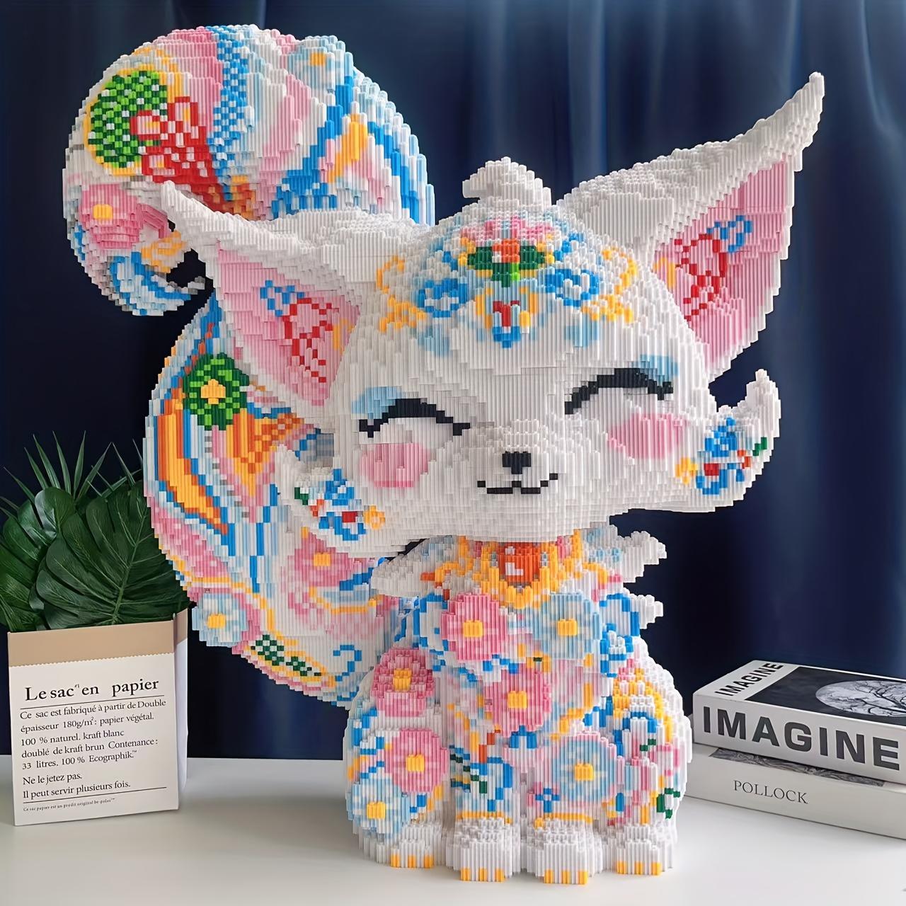 7-Color Nine-Tailed Fox 3D Puzzle Building Blocks Decoration, Home