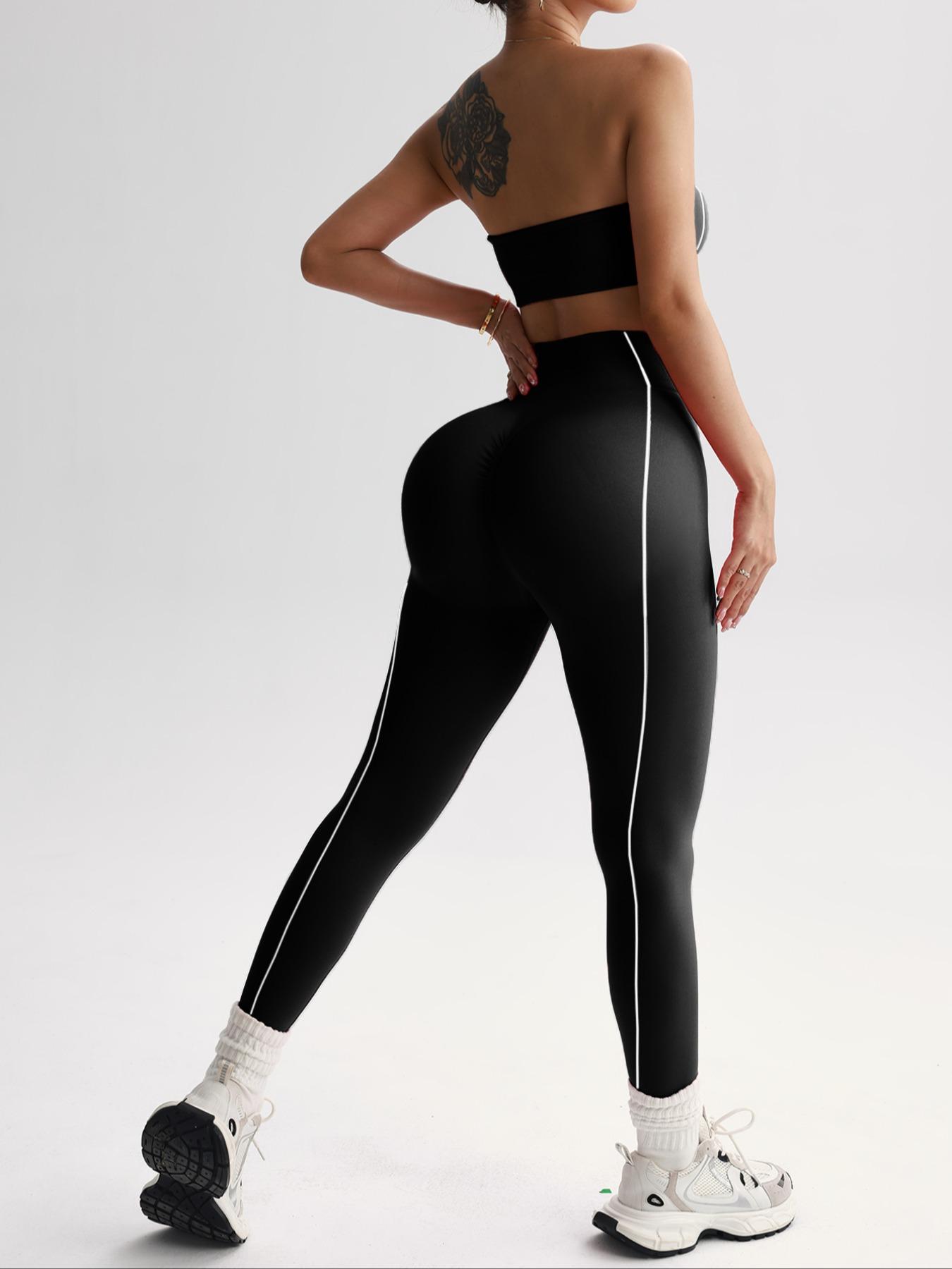 Women's Seamless Yoga Sportswear Set, Crop Top + Leggings, Anti-Slip Silicone Design, Breathable Comfort, Ideal for Gym, Running, Cycling,Crop Top + Tight Pants, Yoga Leggings, Breathable Activewear, Sports Fitness Wear