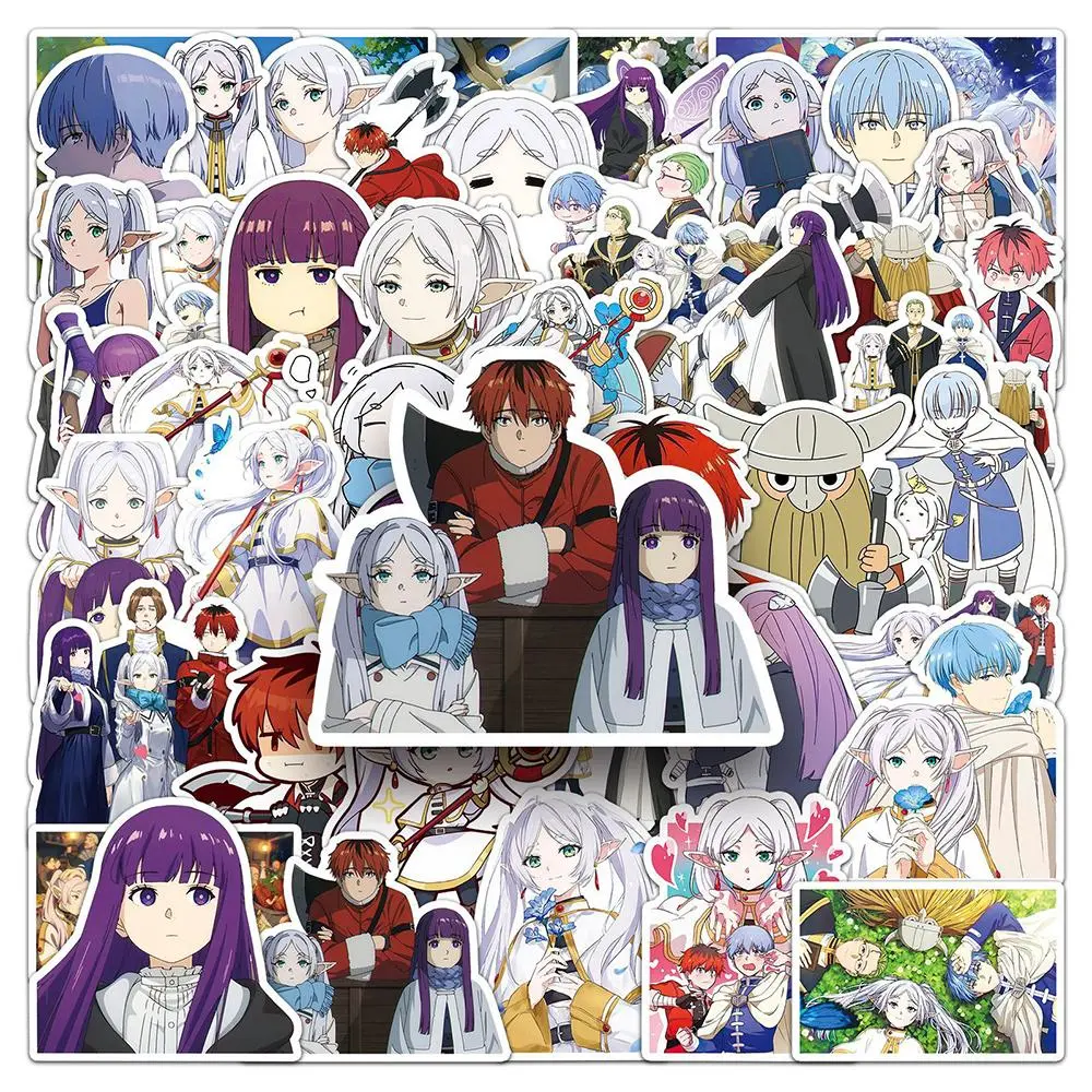 50pcs Frieren Beyond Journeys End Anime Stickers Himmel Frieren Sticker Waterproof Fern Stark Eisen Heiter Cartoon Decals
