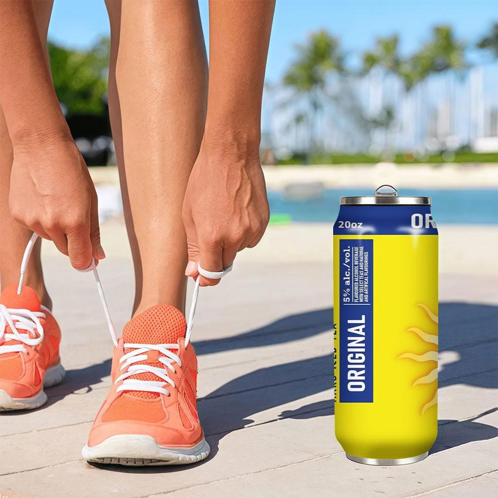 1pc Twisted Tea 17oz Portable Cup, Leak-Proof, Rust-Resistant, with Lid and Straw, Suitable for Hot and Cold Drinks, Ideal for Camping and Outdoor Use