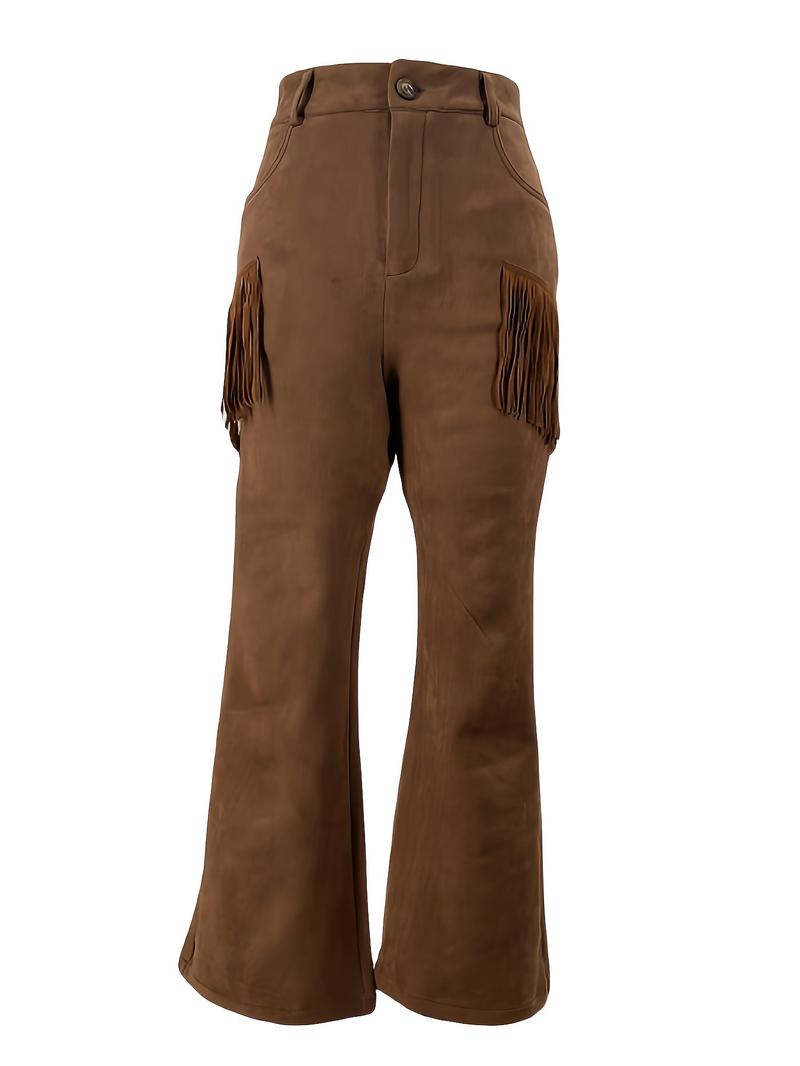 Fringe Flare Pants, Vintage Texture, Side Fringe Adds Sexiness, Micro Flare Fit, Easy American Retro Style