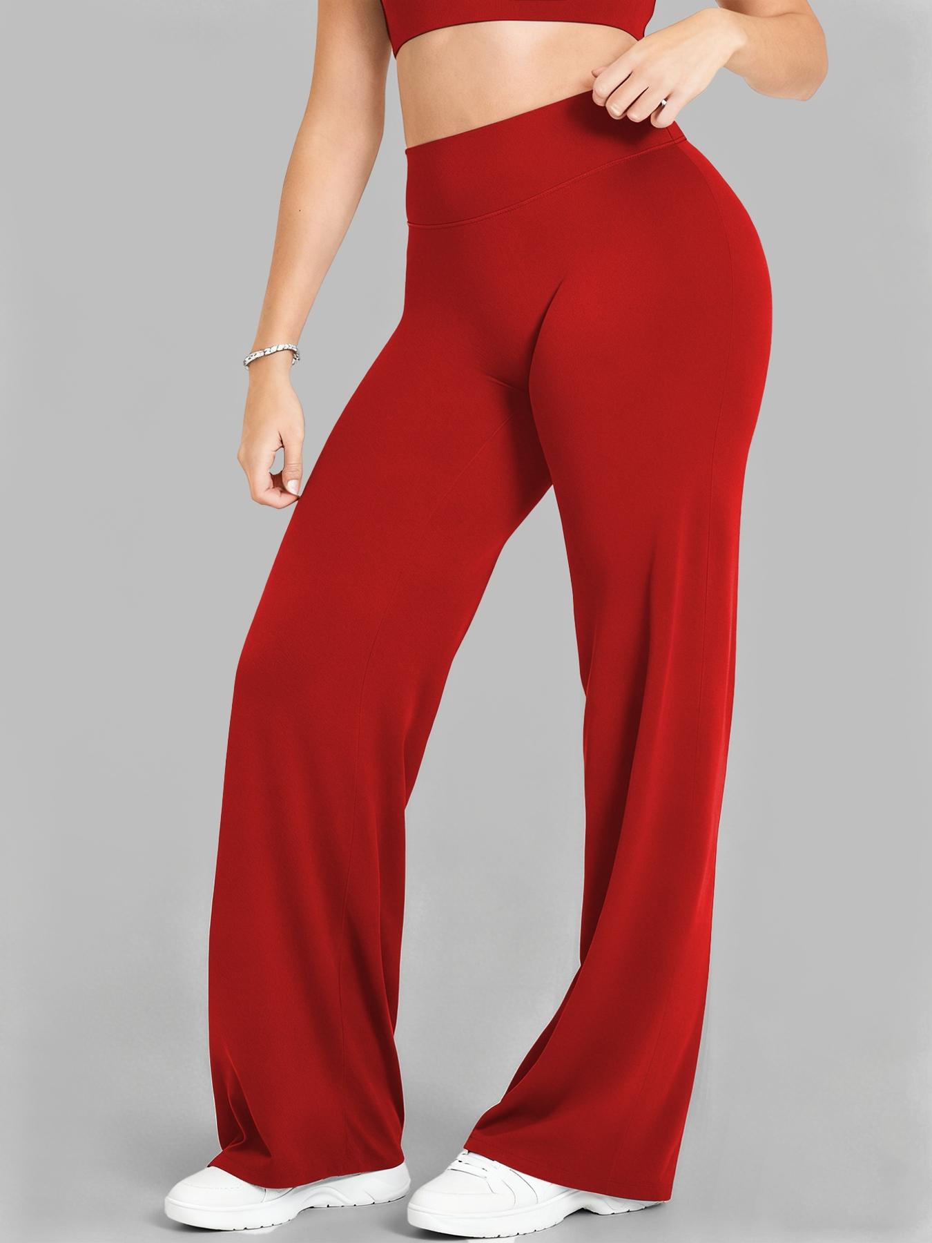 Women's High Waist Elastic Straight Leg Pants, Casual Soft Sporty Yoga Pants, Running Pants, Loose Fit Fashionable Fall Winter Daily Wear