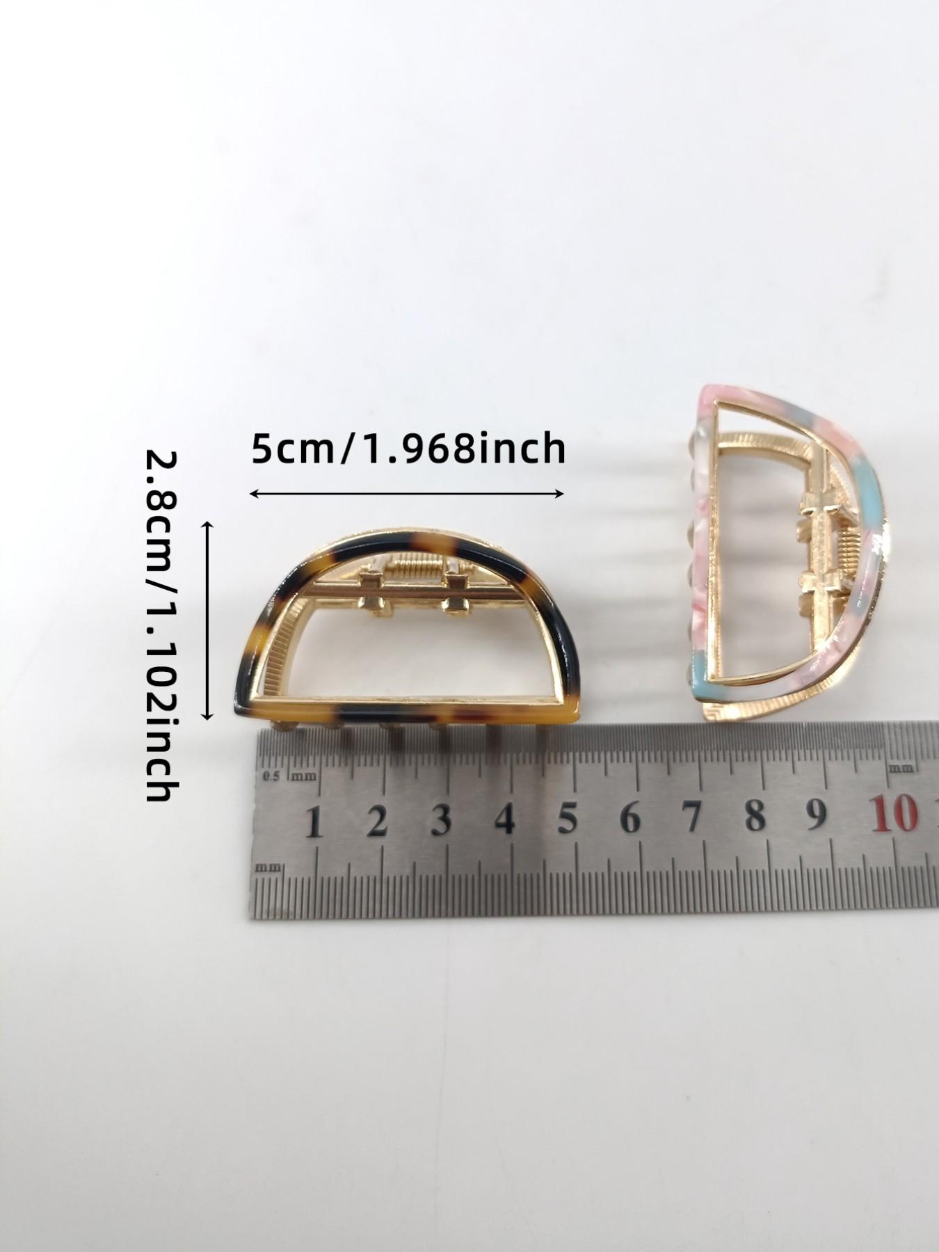 1 Piece 5cm Hollow Semi-Circular Acetate Alloy Hair Clip, Metal Material, Retro Elegant Style, Suitable for Semi-Updo Hair Styles, Ideal for Wearing at Weddings and Banquets