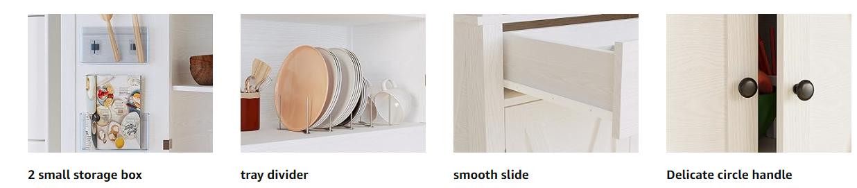 IRONCK Kitchen Pantry Storage Cabinet 72.6" H, with Barn Doors, Drawer, 4 Adjustable Shelves, Freestanding Cupboard for Dining Room Living Room, Laundry