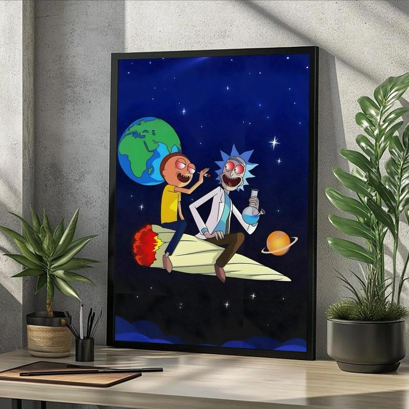 Vintage Cartoon Anime R-Rick And M-Morty Painting Calligraphy Fashion Canvas Wall Art Poster, Modern Aesthetic Waterproof Print, Fade-Resistant & Scratch-Proof Texture, Trendy Home Decor for Living Room Bedroom Office, Multiple Sizes Vintage Cartoon Anime R-Rick And M-Morty Painting Calligraphy Fashion Canvas Wall Art Poster, Modern Aesthetic Waterproof Print, Fade-Resistant & Scratch-Proof Texture, Trendy Home Decor for Living Room Bedroom Office, Multiple Sizes