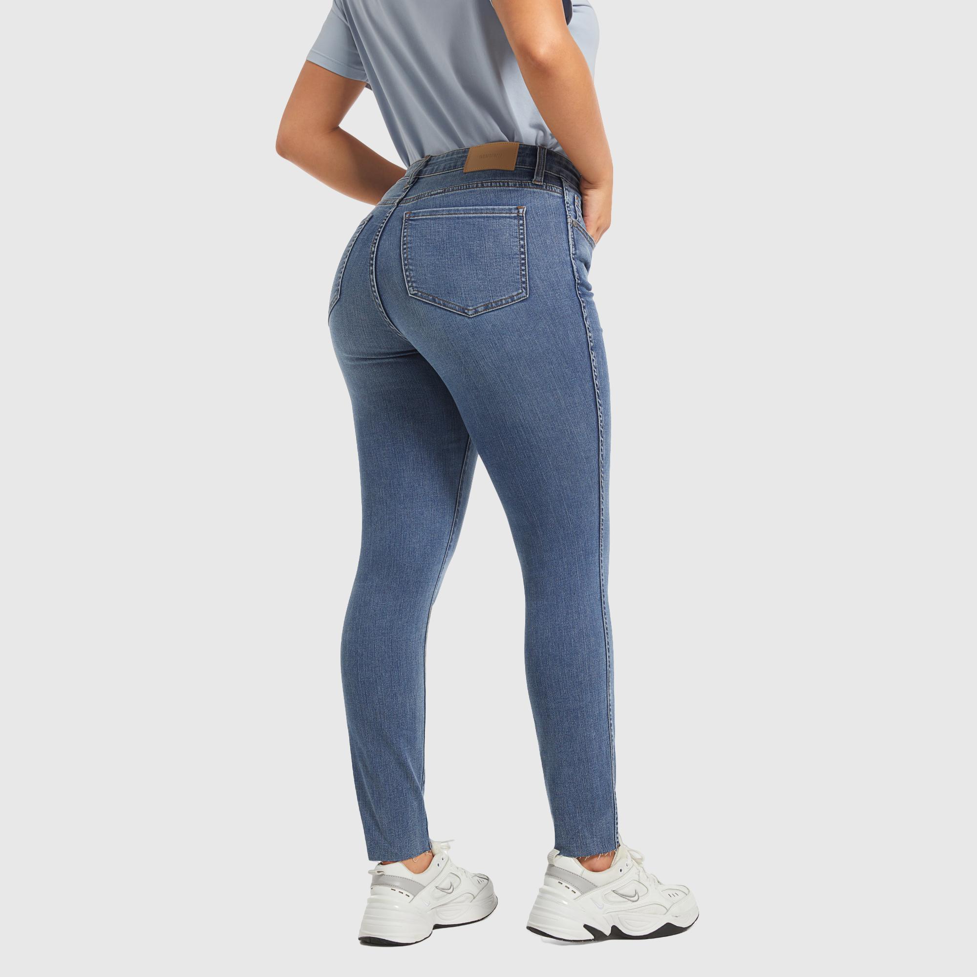 Women's Skinny Fit High-Stretchy High Rise Genuwii Washed Jeans, Sleek Finish Fabric, Blue Denim, Comfortable Slim Casual Basic Style - No More Awkward Gaps, Secure Bottom, Flattering Cute Jeans, Outdoor Streetwear Pants, Womenswear Medium Trouser Women's Skinny Fit High-Stretchy High Rise Genuwii Washed Jeans, Sleek Finish Fabric, Blue Denim, Comfortable Slim Casual Basic Style - No More Awkward Gaps, Secure Bottom, Flattering Cute Jeans, Outdoor Streetwear Pants, Womenswear Medium Trouser