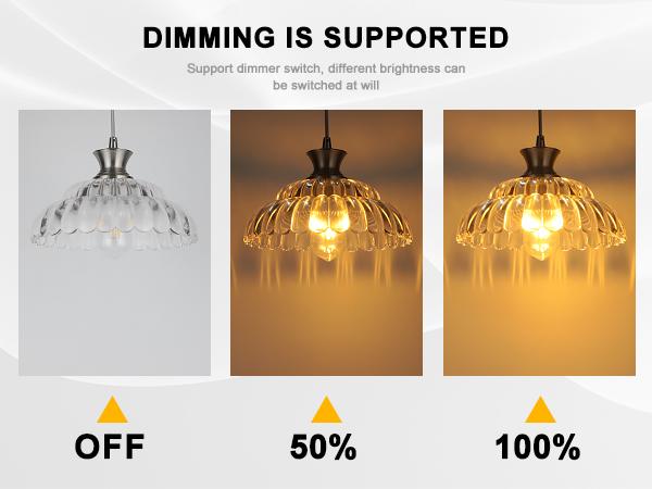 Modern Glass Pendant Lights Kitchen Island, 11.8" Glass Light Fixtures Brushed Chrome Flower Vintage Lighting Glass Ceiling Chandelier for Dining Living Room Restaurant Bedroom Foyer Entryway