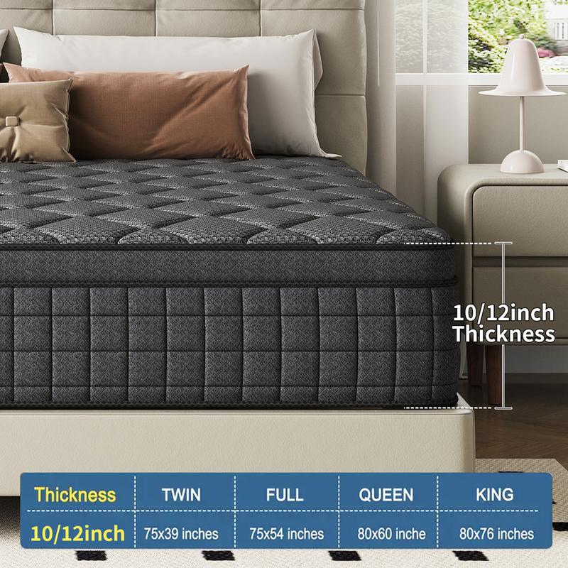 【MYDao】8/10/12/14 Inch Twin, Full, Queen, King Mattress Memory Foam And Spring, Hybrid MattressMedium Firmness, Lumbar Support, For Home Rooms Hotels, Boxed Halloween ChristmasGift Furniture Ergonomic mattress queen size mattress