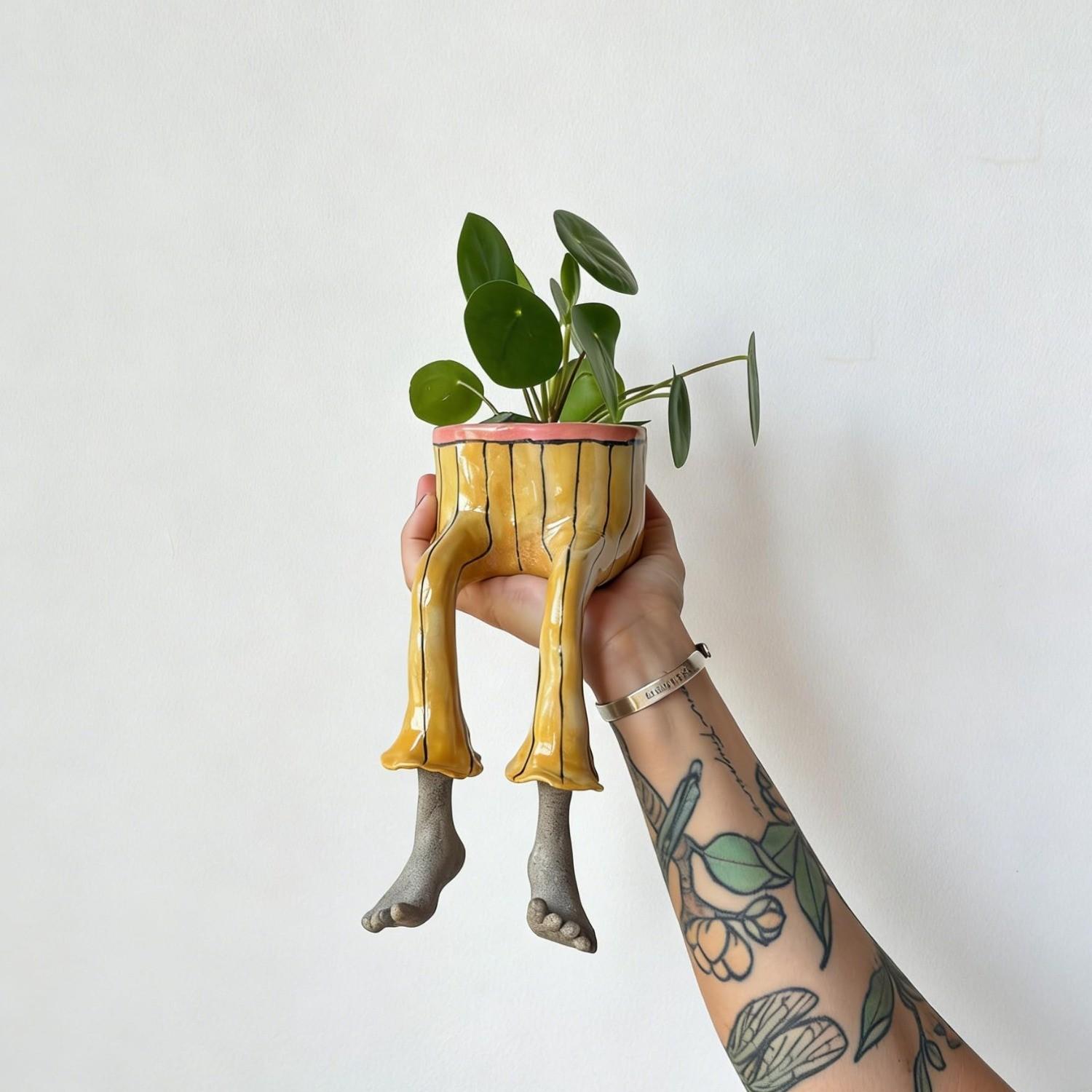 Resin Statue Base Planter, Ideal for Succulents, Cacti, Small Plants, Outdoor Use, Modern Home Office Decor, Balcony Ornament