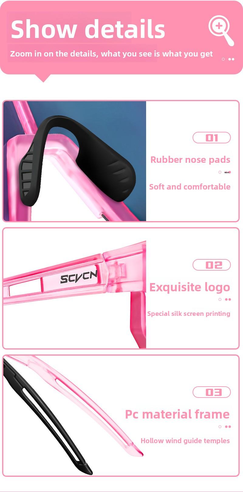 SCVCN Colorful Sports Glasses Windproof Cycling Glasses Sports Sunglasses Outdoor Running Light proof Glasses Off road Climbing Glasses, UV400+UV resistant Suitable for Climbing Cycling Climbing Running Fishing, Lightweight Material HD Vision