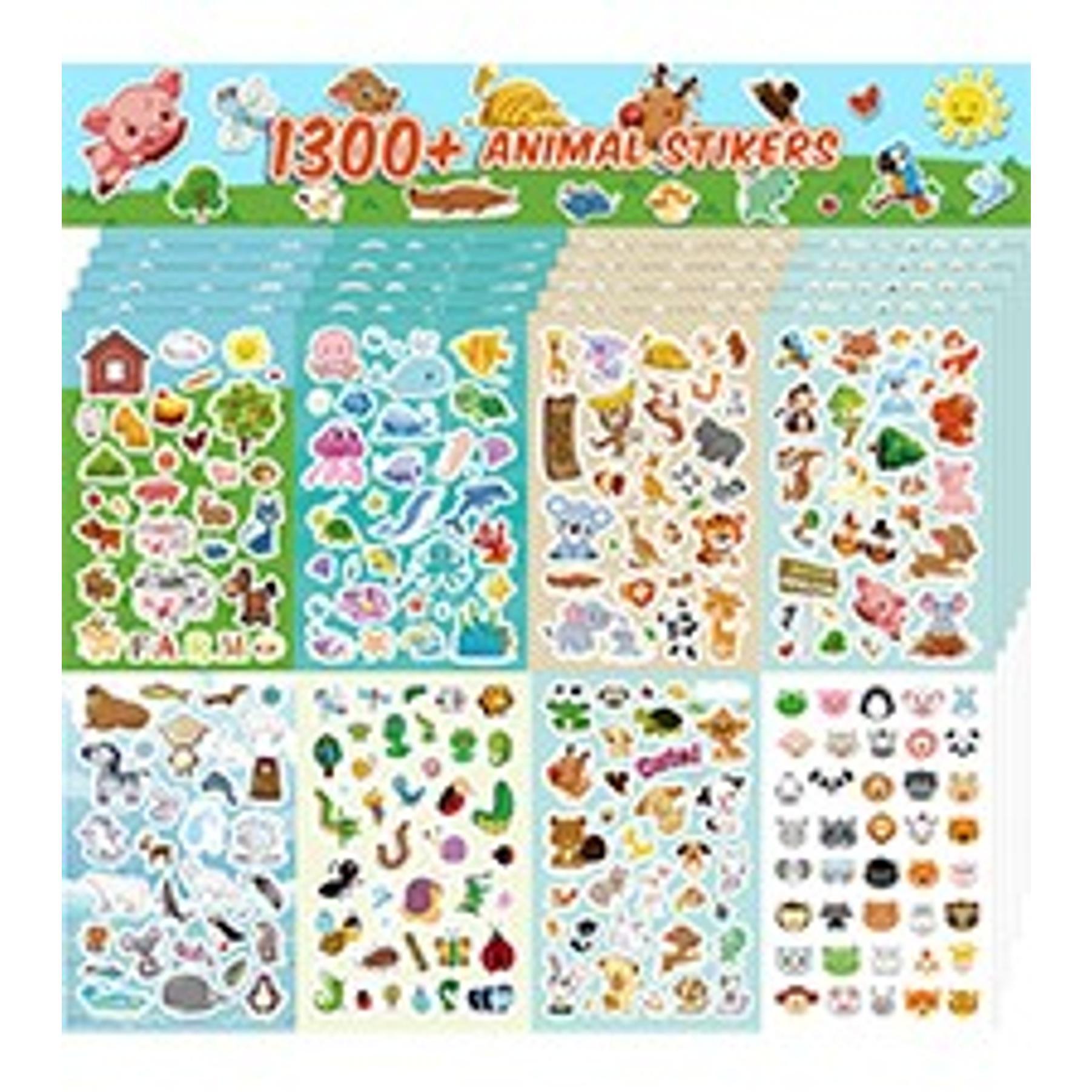3200+ PCS Stickers for Kids, 102 Sheets Cartoon Animal Stickers for Toddlers, 18 Theme Reward Cute Stickers for School Teachers Students Parents, Scrapbook Journal Gifts Decor