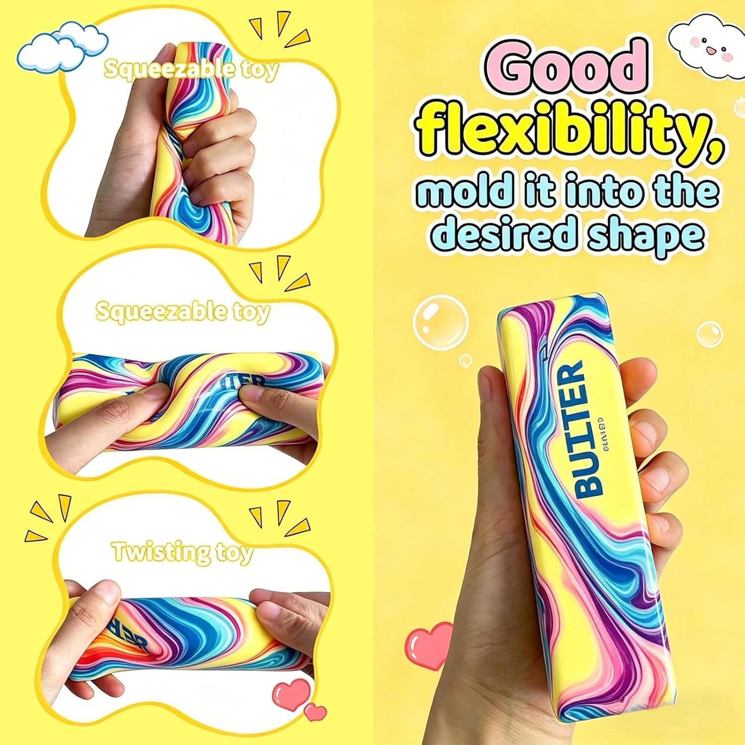 12pc Slow Rising Butter Squishy, Squishies Butter Squeeze Toys Pack Sensory Stress Relief Soft & Stretchy Fidget Toy for Party Favors Squishy Butter,boxed