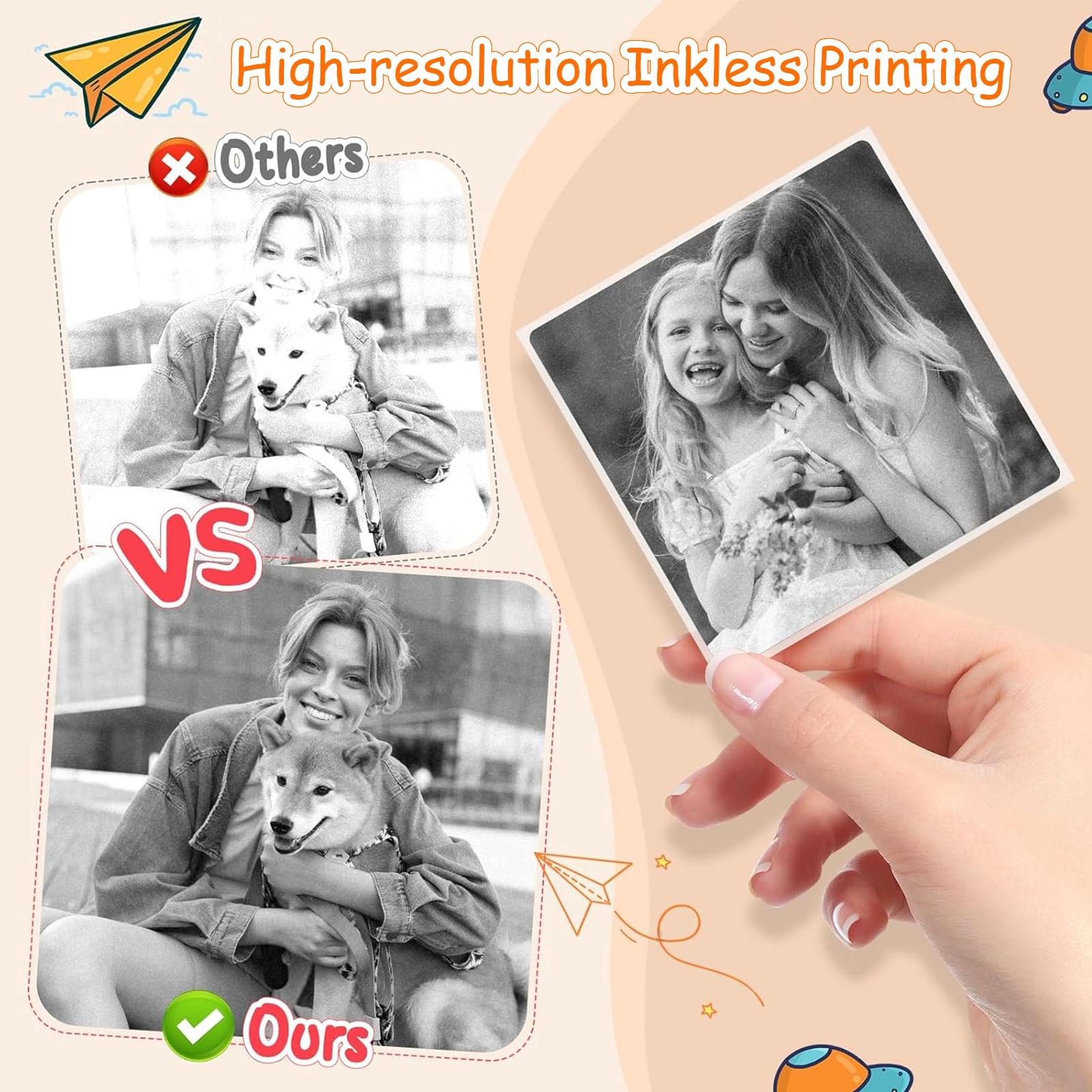 Label Maker Sticker Printer Portable Mini Bluetooth Label Printer Mini Thermal Sticker Printer for Home Kitchen School Office Mini Portable Printer Inkless Thermal Printer Ink-Free Sticker Machine Ideal for DIY Crafts Journaling Study Work Labels