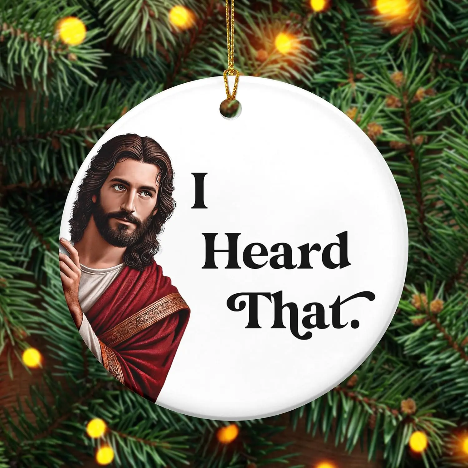 I Heard that Funny Gifts - Funny Christmas Ornaments 2026 | Christmas Tree Decorations - White Elephant Gifts for Adult, Ceramic Ornament Ideas, Stocking Stuffers  for Men Women