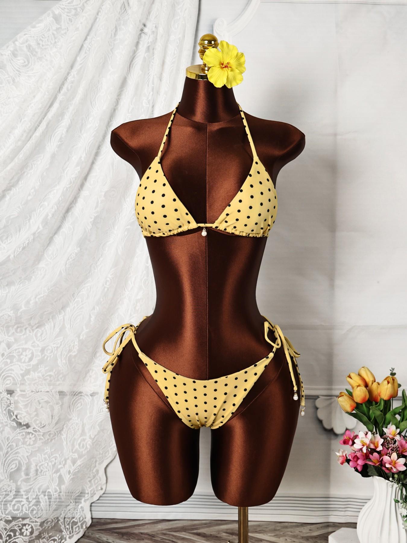 Women's Summer Bikini Set, Sexy Polka Dot Design, Beach Ready, Versatile Wear, Perfect for Beach Wear and Casual Occasions, Stylish Swimsuit for Ladies