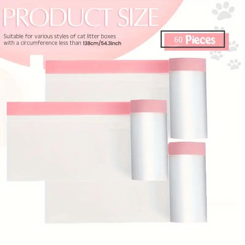 Heavy Duty Leak-Proof Cat Litter Box Liners with Drawstring Extra Large, Tear & Odor Resistant Fits Automatic Litter Boxes For Indoor & Outdoor Use