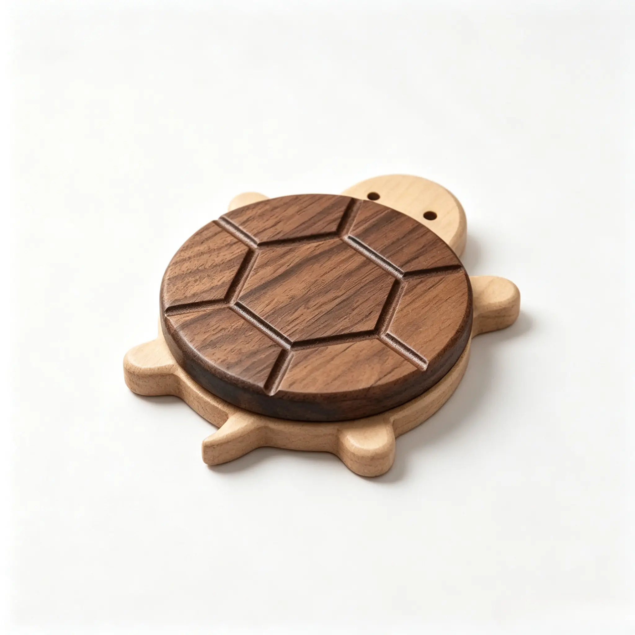 1pcs Wooden Turtle Coaster, Heat-Resistant and Simple Insulation Pad, Cartoon Solid Wood Cute Magnetic Home Desktop Placemat, Quirky Turtle Coasters