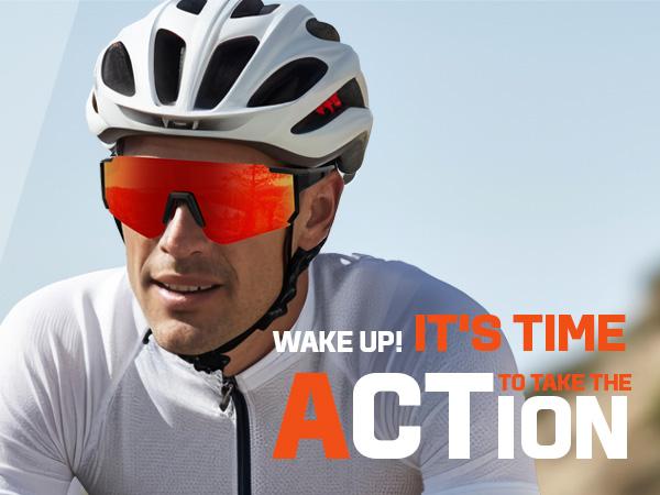 3 Pairs Integrated Wrap-around KALIYADI Polarized Sports Sunglasses UV protection Outside Activities (S93)