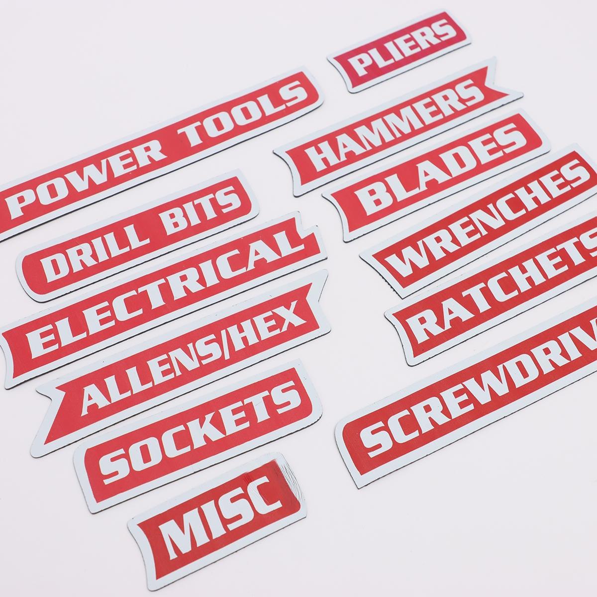 Pack of Magnetic Toolbox Labels Set, Reusable Labels, Practical Tool Box Tags for Home Daily Use, Small Hanging Decorations, Essential Organizing Tools