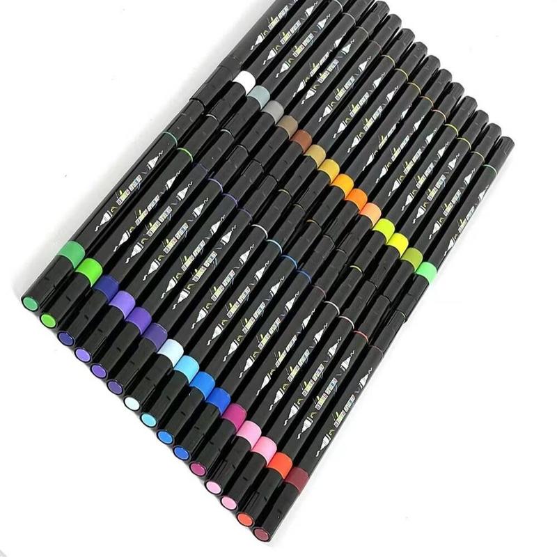 Double Head Acrylic Paint Marker, 1 Set Glass Album Ceramic Art Coloring Pen Set, Coloring Markers, Graffiti Markers, Professional Painting Set, Summer Gifts, Paint Pens Markers