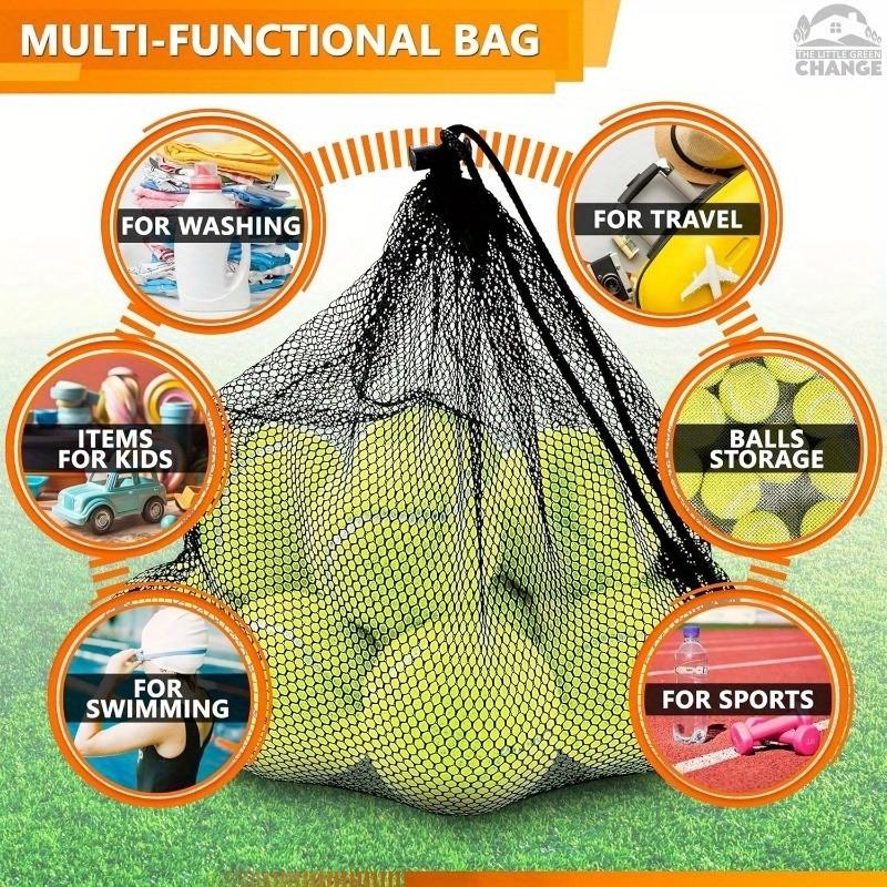Drawstring Mesh Bag Set, Durable Lightweight Breathable Storage Bags, Ideal for Travel Swimming Sports Equipment Organization, Ball Bags, Gym Bags