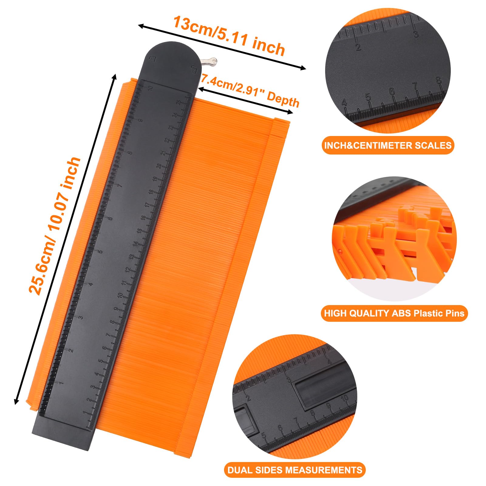 10" Contour Gauge – Precision Profile Tool for Woodworking, Tile & DIY Projects | Locking Design for Accurate Shape Transfer 10" Contour Gauge – Precision Profile Tool for Woodworking, Tile & DIY Projects | Locking Design for Accurate Shape Transfer