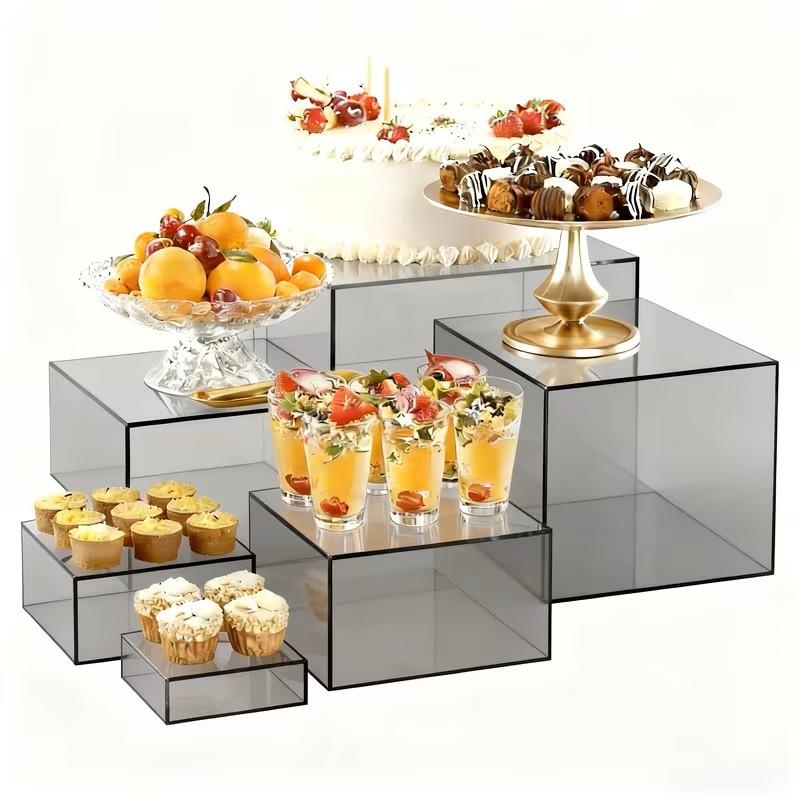 Transparent Round Cake Stand (3-10 Inches), Reusable Party Cake Base Holder, Bakery Display Service Tray, Ideal for Weddings and Parties