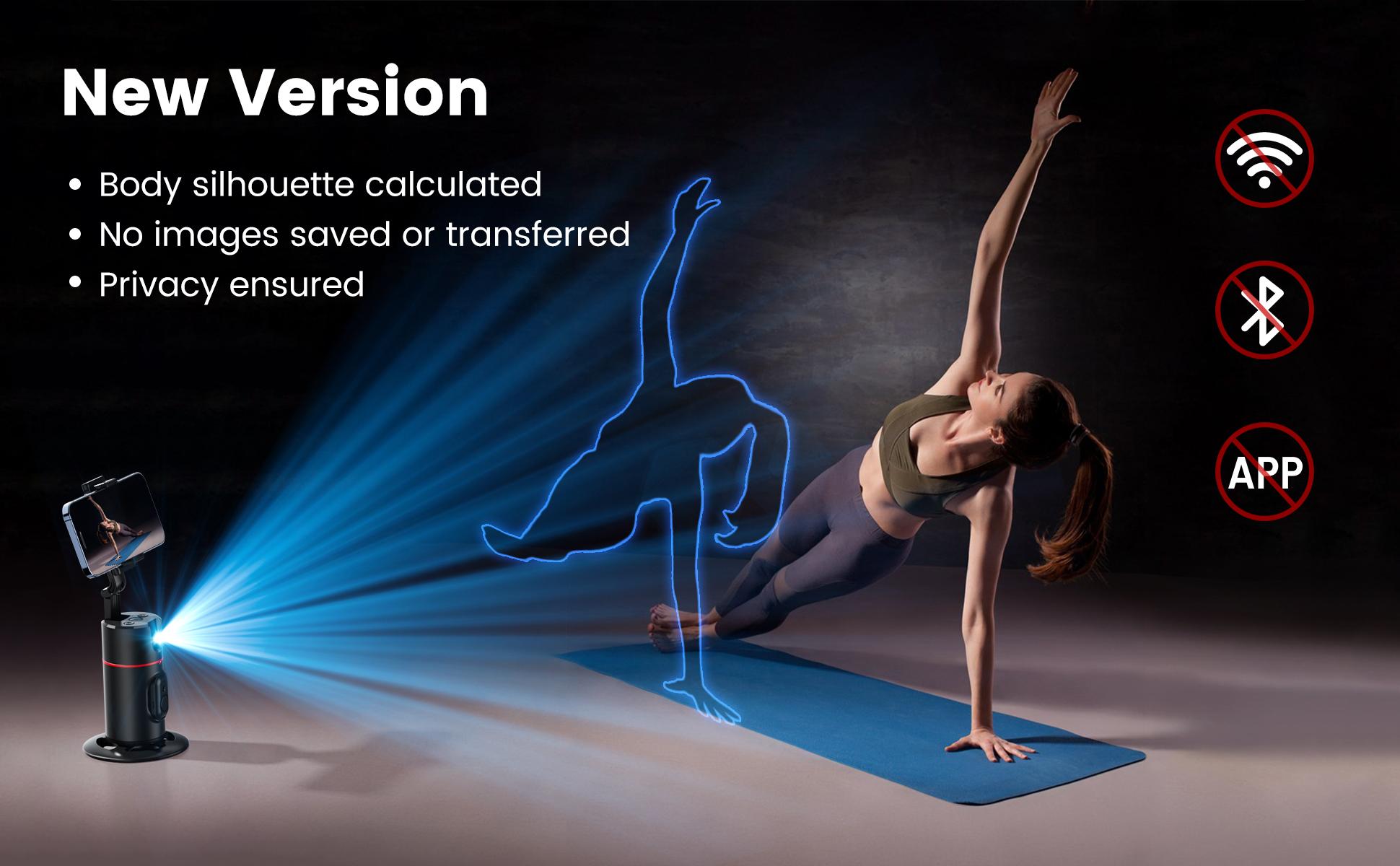 Auto Face Tracking Tripod, No App, Smart Shooting Phone Holder with Remote, 360° Rotation Body Phone Camera Mount Extendable Body Smart Tracking Tripod for Vlog/TIK Tok, Rechargeable Battery (Black)