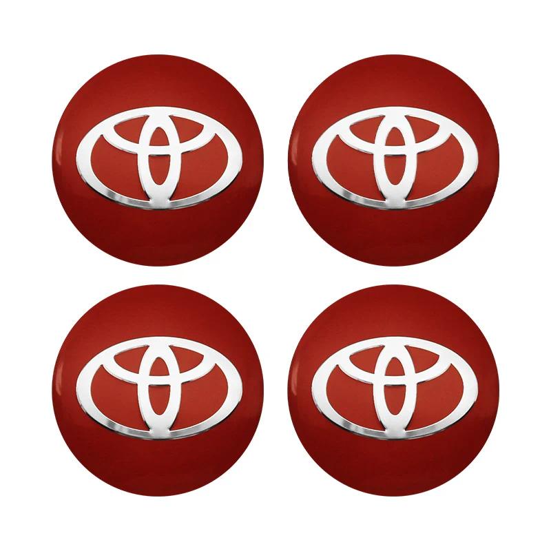 4pc 56mm Car Wheel Center HUB Caps, Emblem Sticker Badge, Automobile Decals, Auto Accessory for Toyota Prado Yaris Hilux Verso Fortuner Supra Corolla