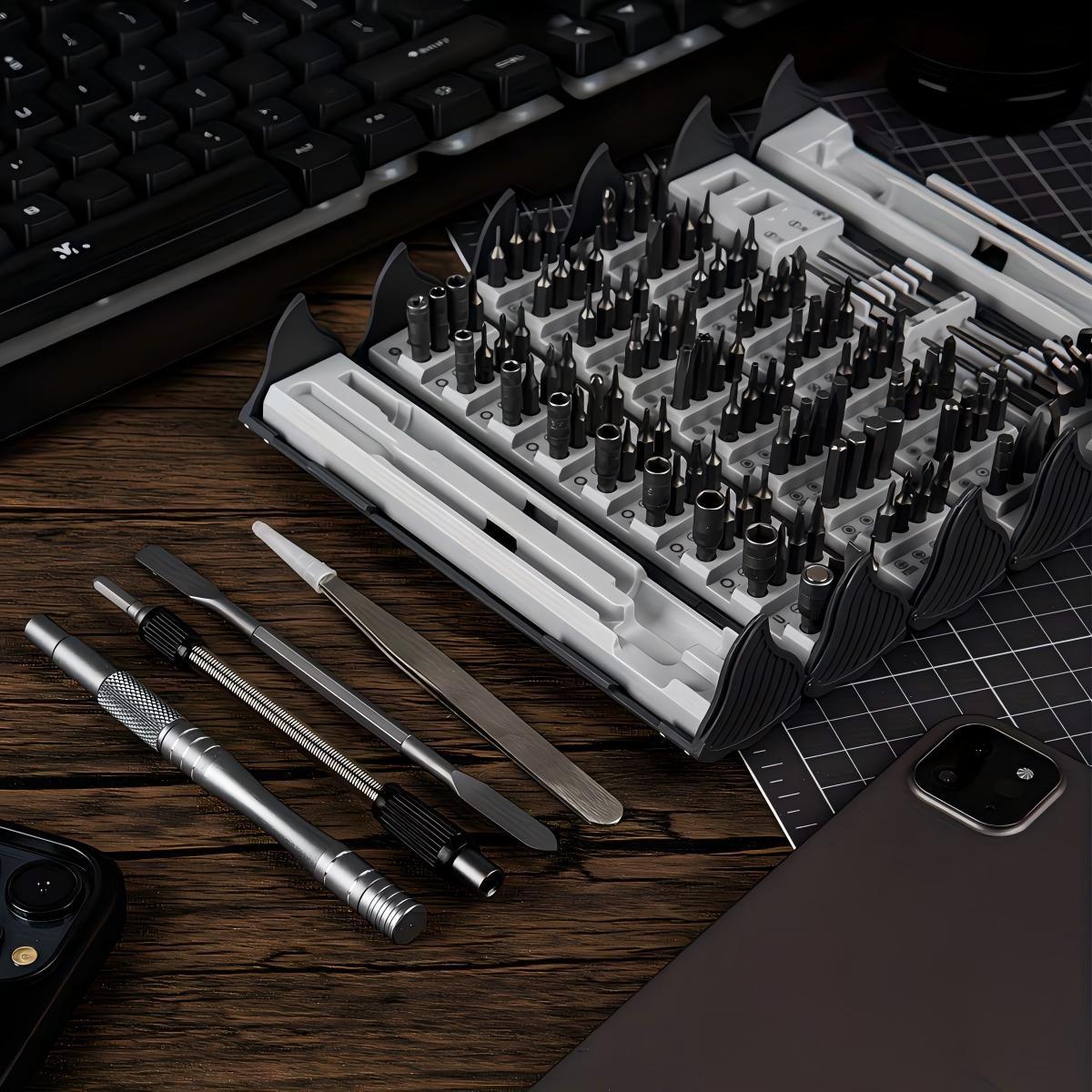 128-In-1 Precision Screwdriver Set, Professional Magnetic Repair Tools with 120 Bits, Ideal for Electronics, Computers, Laptops, Game Consoles, Durable Design, Versatile Use