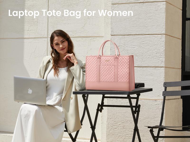 LOVEVOOK Laptop Tote Bags for Women,15.6-17.3 inch Laptop Work Bags with Clutch Purse,Shoulder Bag with Adjustable Straps & 2 Cup Holders, Womens Briefcase for Travel, Teacher, Doctor, Nurse and Chic Woman,TikTokShopStockUp