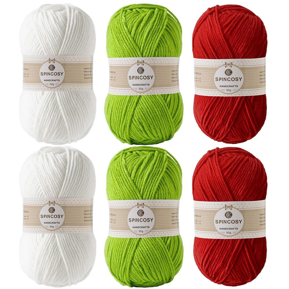6-Pack Multicolor Acrylic Yarn, 50g Per Ball, Soft and Skin-Friendly, Ideal for Knitting Summer Clothes and Hats, DIY Gifts, Outdoor Activities
