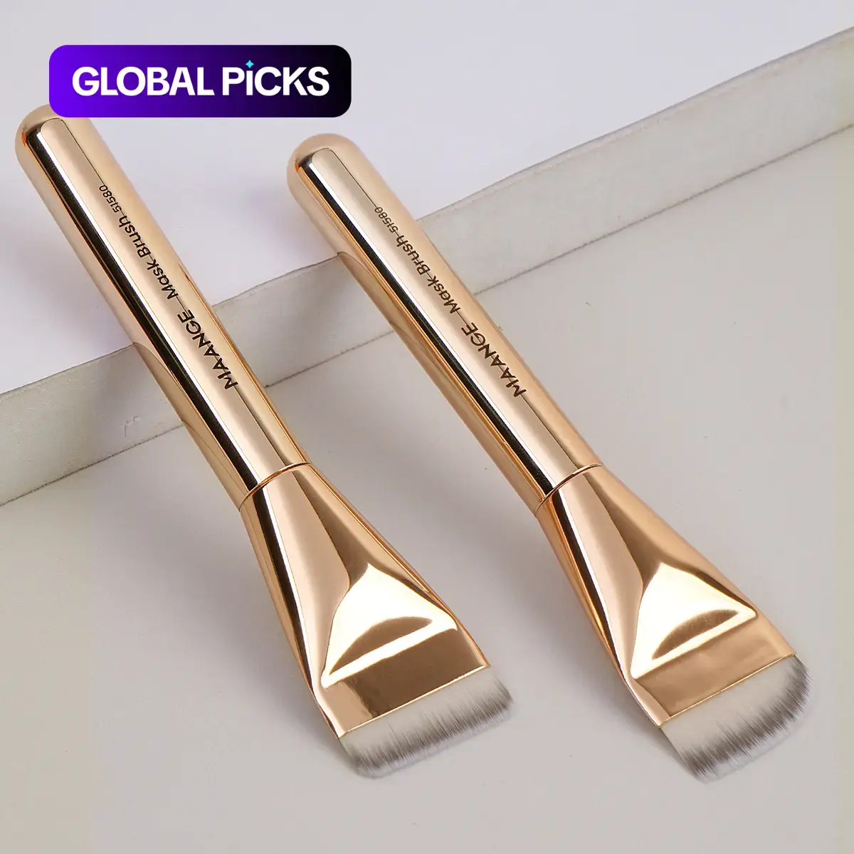 Makeup Brush Set, Beauty Brush Set, 2 Counts/set Flat-Head Design Foundation Brush & Concealer Brush, Cosmetic Brush Set, Multifunctional Synthetic Makeup Brushes, Professional Makeup Tools for Applying Facial Masks #GLOBAL PICKS