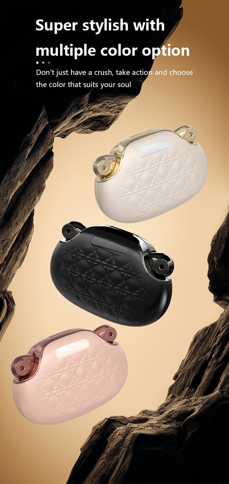 HYUNDAI YX49 Fashionable Open-Wear Stereo Earphones with Handbag-Style Light Luxury Design, Comfortable Fit, 2025 New Bluetooth 6.0 for Faster, More Stable Connection & Lower Power Use, HiFi Sound, Sport & Travel Ready, Perfect Gift for Girlfriend