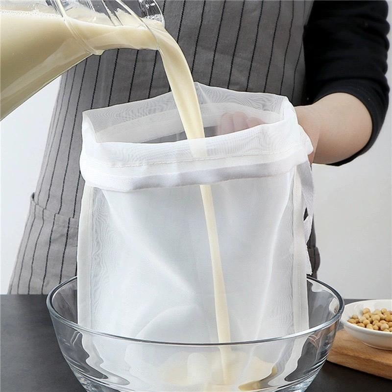 2pcs 100 Mesh Kitchen Soy Milk Filter Bags, Ultra-Fine Mesh Home Juice Wine Filter, Vegetable Fruit Strainer, Kitchen Tool