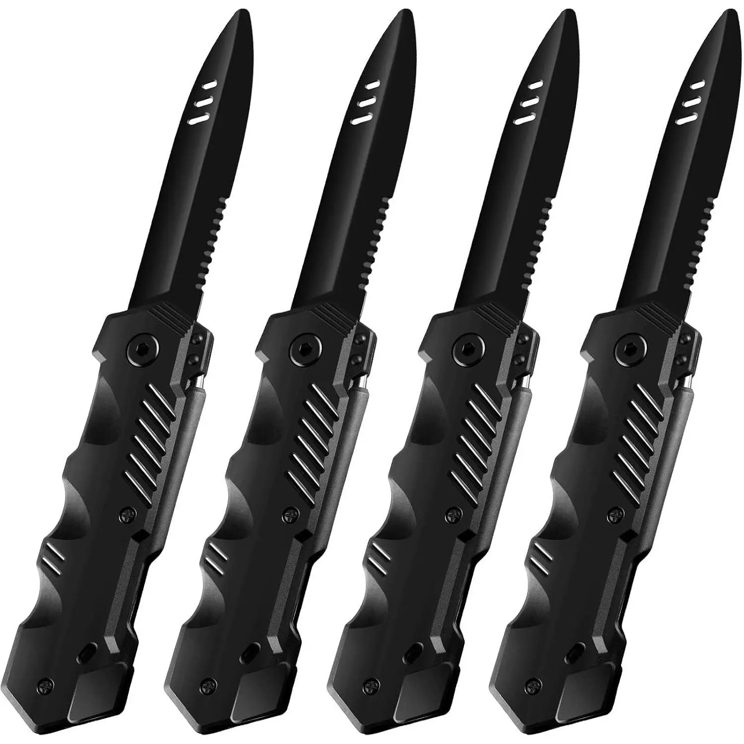 4 Pieces Retractable Knife Prop False Trick Gadget Toy Disappearing Dagger Fake Plastic Blade for Halloween Fools Day Party