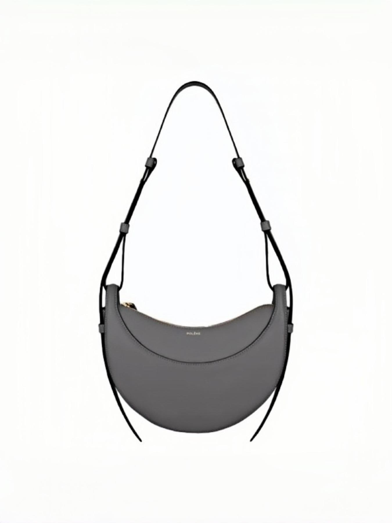 Style Unique Design Half Circle Bag, Minimalist Crescent Saddle Bag, Soft Leather Texture, Crossbody or Underarm, Women's Bag