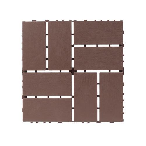 Plastic interlocking decking tiles, 44 packs of terrace decking tiles, 12“ x 12” waterproof for all-weather use, backyard pool decking tiles, Brown
