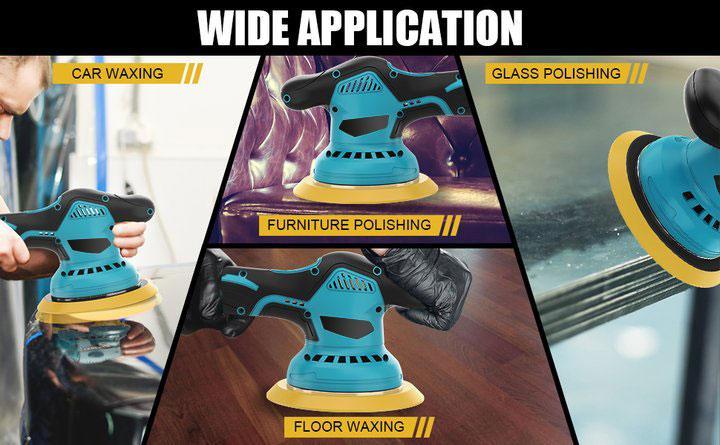 Cordless Car Buffer Polisher, 6 In Mini Buffer Polisher Kit with 2 Pack 12V Rechargeable Batteries,8 Variable Speed 5500RPM Orbital Polisher for Car Boat Detailing, Polishing,Scratch Removing