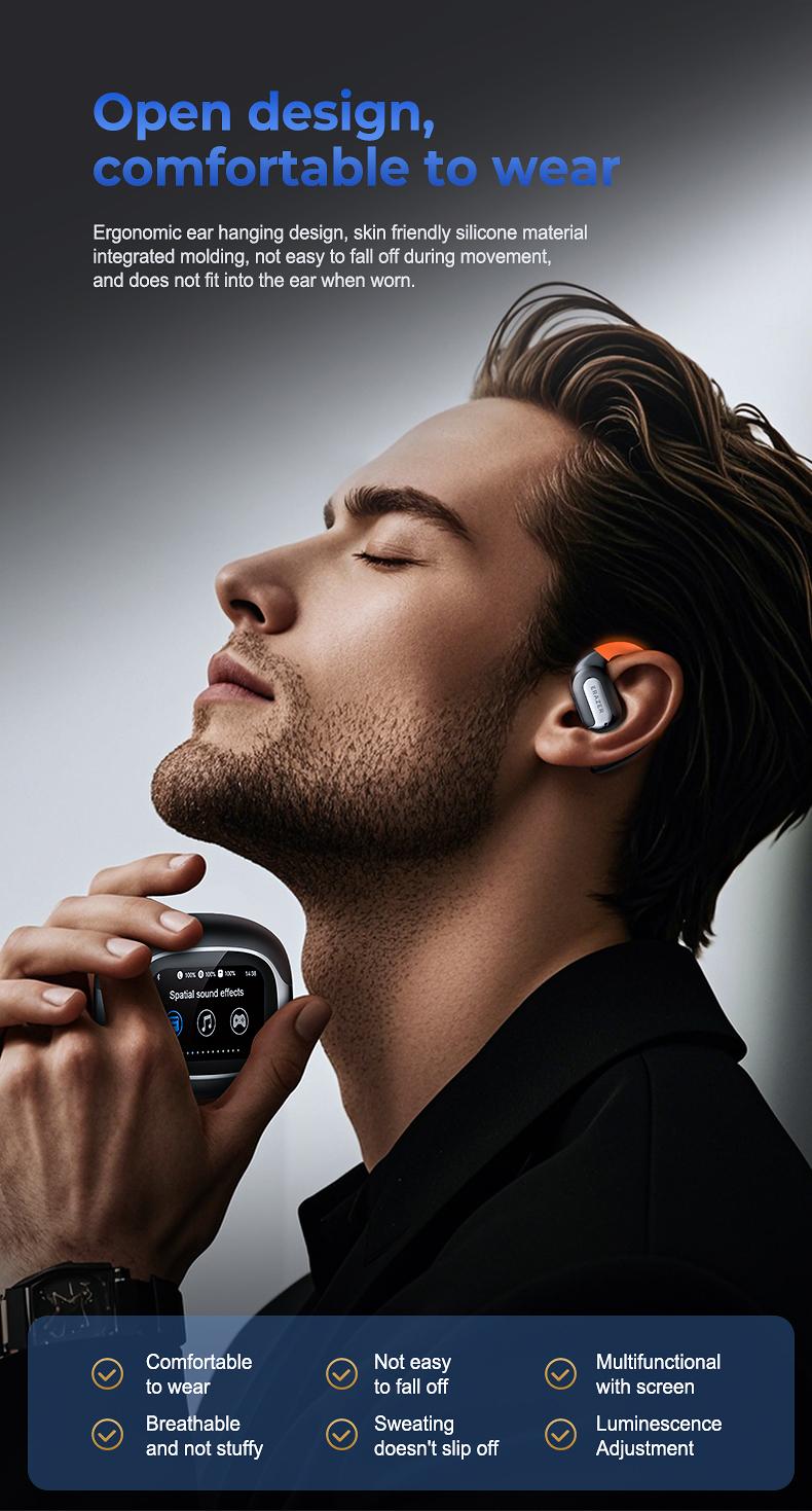 ERAZER XF32 True Wireless OWS Bluetooth Earbuds Luminous Headphones Immersive HIFI Sound Quality Sports Earphones IPX5 Waterproof Built-in microphone