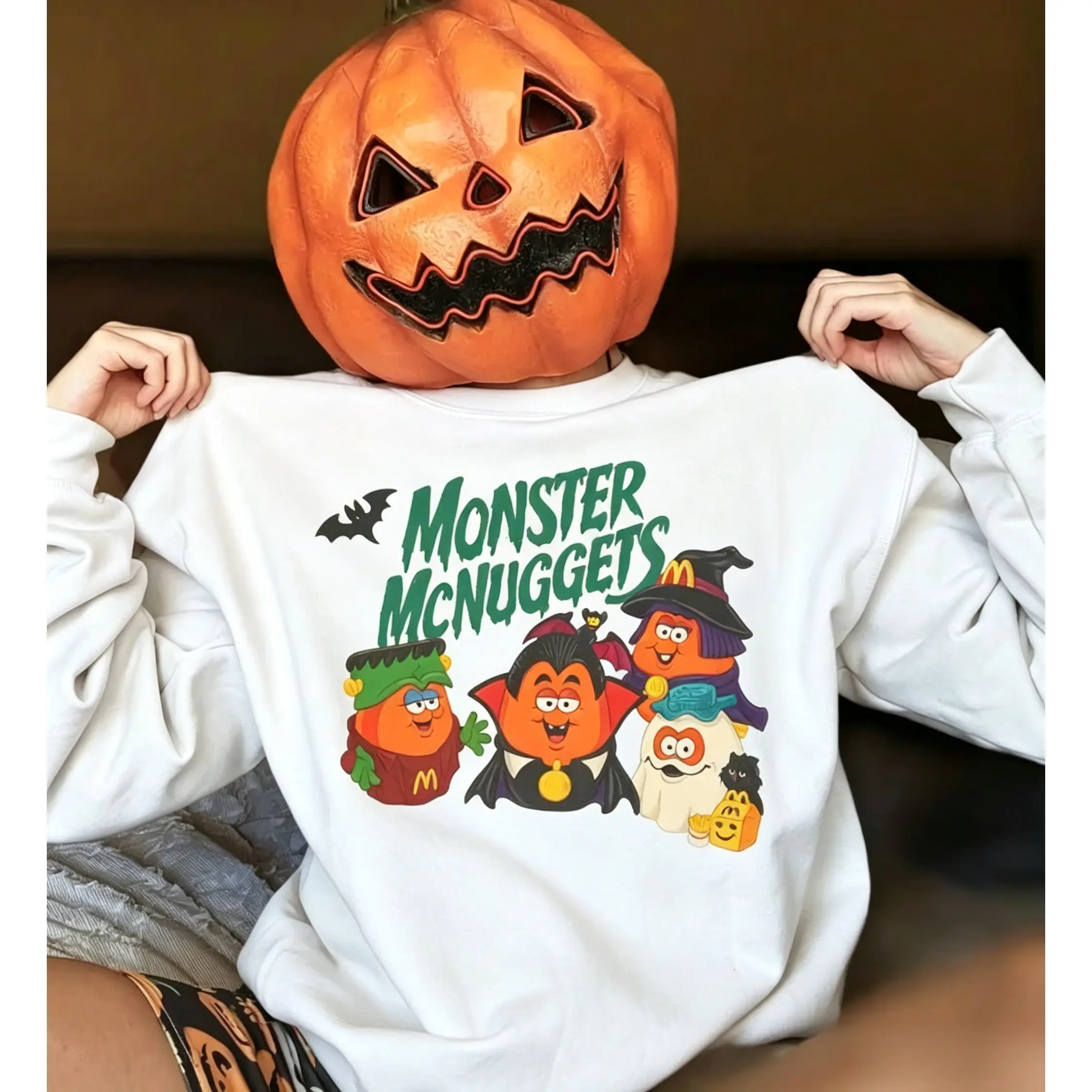 Retro Monster Nuggets Sweatshirt, Spooky Nuggets Meal Bucket Halloween Shirt