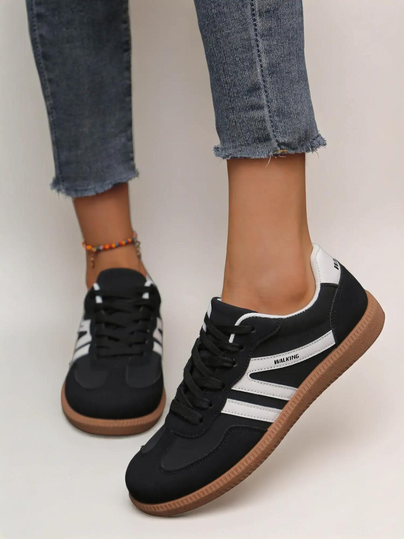 Women's Snake Leather Sneakers, Classic Casual Design, Comfortable Walking Shoes for Daily Wear & Outdoor Activities, Trendy Walking Sneaker