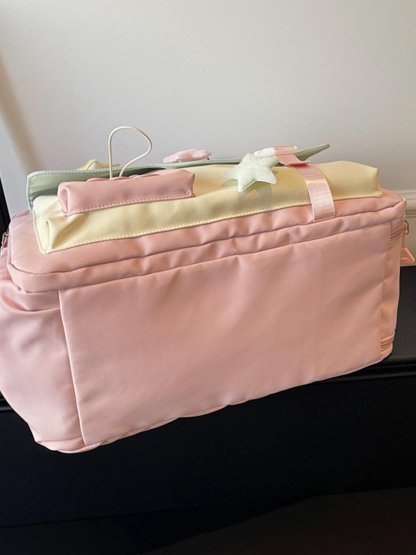 Dopamine Star Color Block Fitness Bag, Sweet Girl Style, Crossbody Handbag, Large Capacity, Student Commute Travel Bag