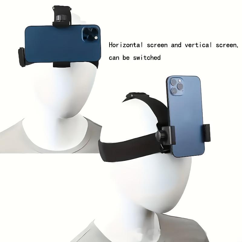 POV Head Mount Phone Holder for Phone & Android, Adjustable Hands Free Head Strap with 360° Rotation, First Person Phone Mount for Cooking, DIY, Travel & Content Creators Cellphone Holder Rotating Phone Mount