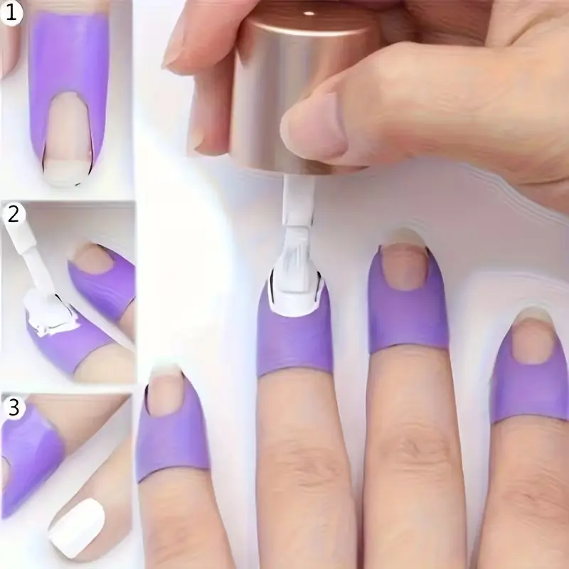 U-Shape Nail Polish Protectors Set, Flexible -Off Cuticle Guards for Manicure, Stamping & Painting, Reusable Skin Protection, Assorted Sizes & Colors