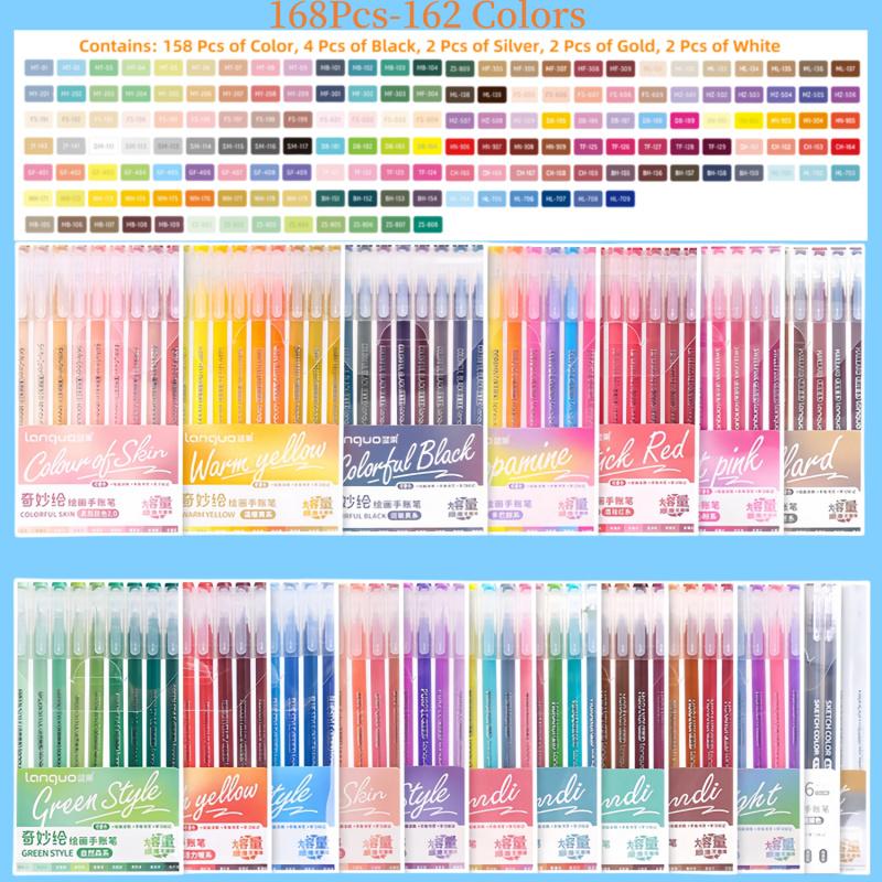 54/99/168/213 Pcs Gel Pens, 0.6 mm Fine Tip Gel Pens for Coloring,Portable Case gel pens Colored for Journaling, Coloring, Painting, Drawing & DIY Crafts,Stackable colors,Smooth,Water-Based