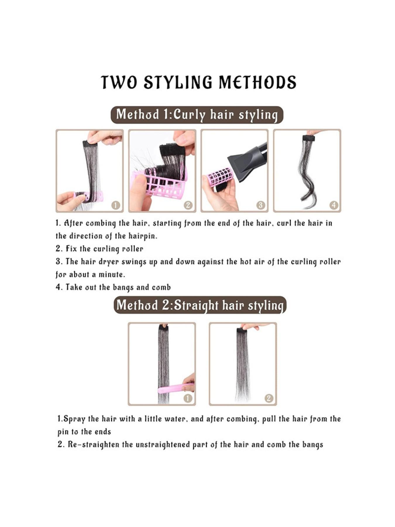 Dragon Whisker Bangs Synthetic Hair Clip, Slight Curl, Natural Face Shape, Suitable for Women, Daily Wear, Short Wigs, All Seasons