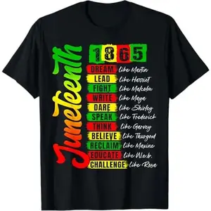 Juneteenth 1865 Black History Civil Rights Leaders Pride T-Shirt